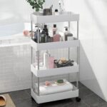 Carucior organizator slim portabil cu 4 rafturi
